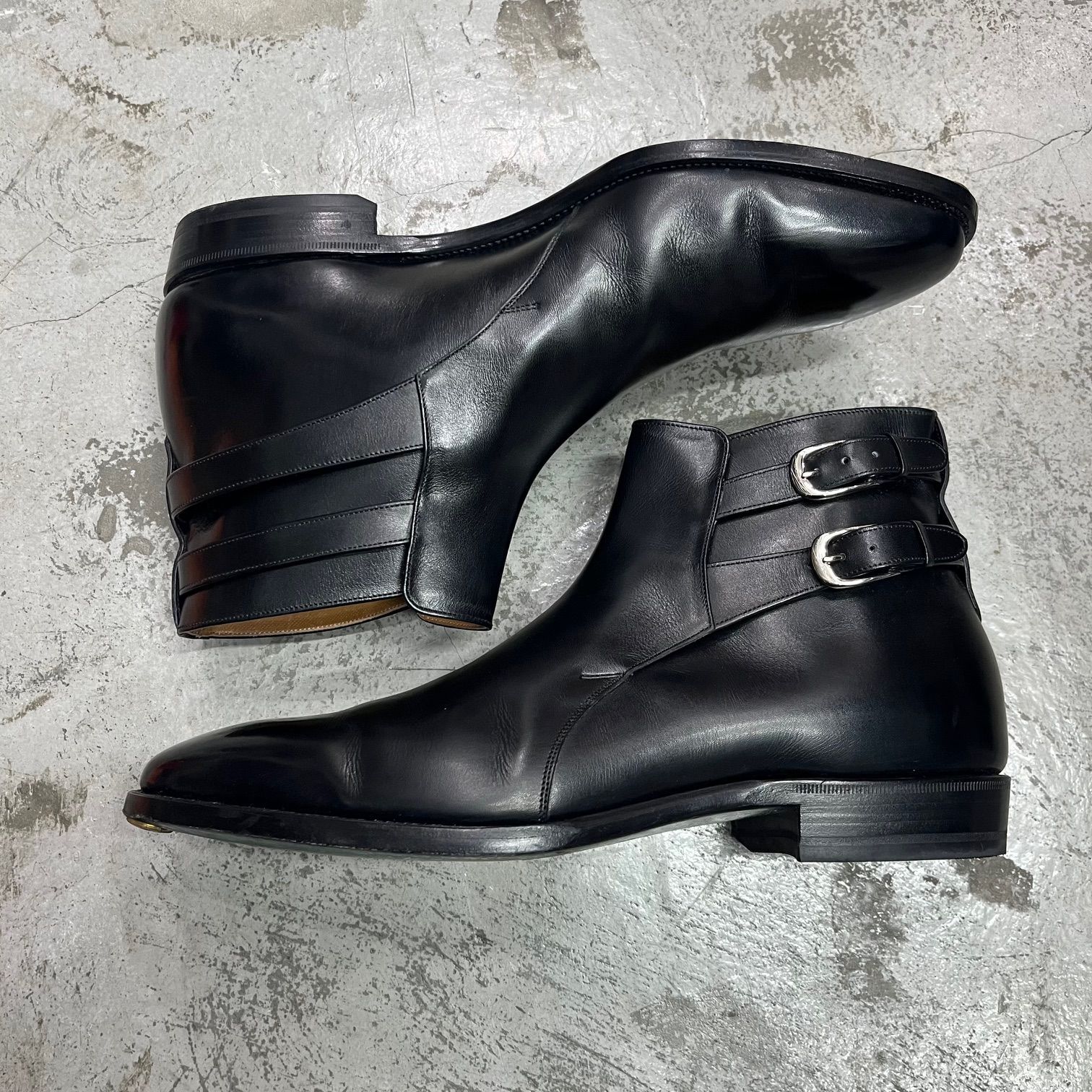 定価140800円 CALMANTHOLOGY A6078 LIP BOOTS リップ ブーツ ダブルストラップ レザー ショートブーツ 革靴  カルマンソロジー ブラック UK9 75811A3 - メルカリ