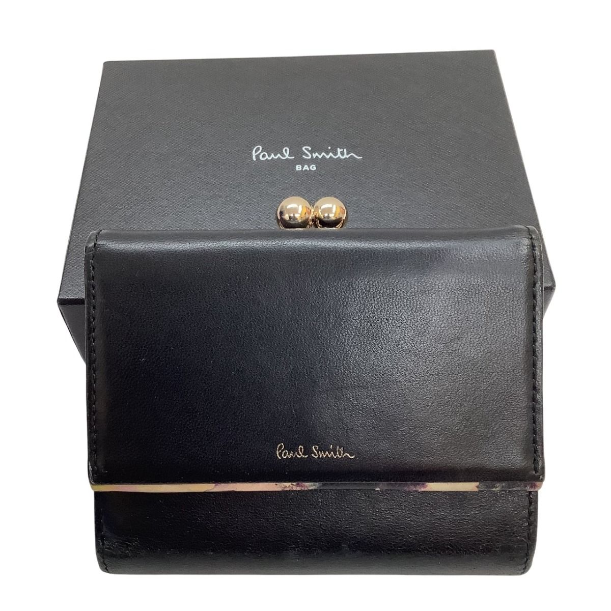 ♪♪Paul Smith ポールスミス レディース がま口財布 PWD644 ブラック