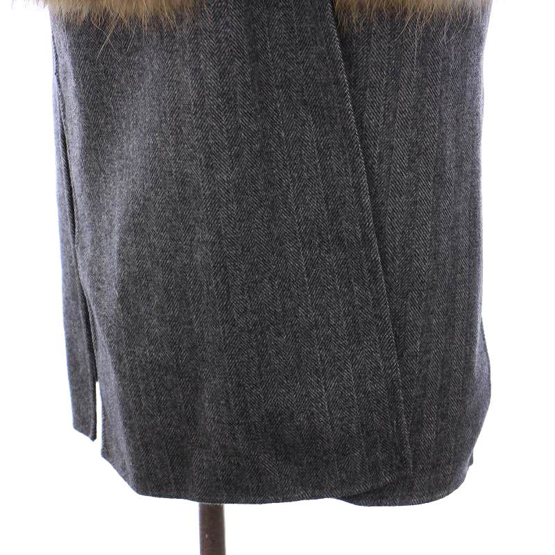 レディース Weekend Max Mara フード付きグレーウールロングコート