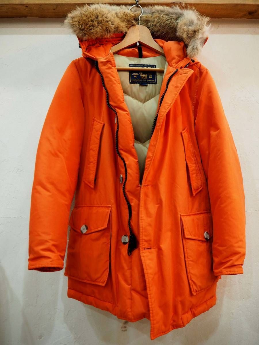 カナダ製Woolrich アークティックパーカー ダウンジャケット Sオレンジ カナダ製Woolrich アークティックパーカー ダウンジャケット Sオレンジ