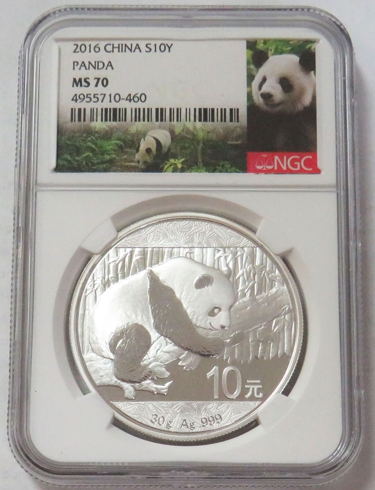 2016 SILVER CHINA 10 YUAN 30 GRAM NGC MINT STATE 70
