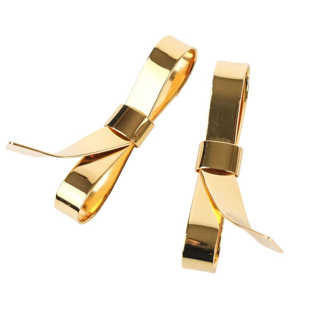MARNI 国内買付 メタル スクリューイヤリング BOW リボン付き 美品 MARNI マルニ リボンモチーフ Bow Drop ピアス ゴールド