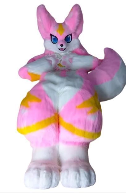 ☆着ぐるみ ケモノ体 フルスーツ セット NO.47 キツネ ピンク 全身