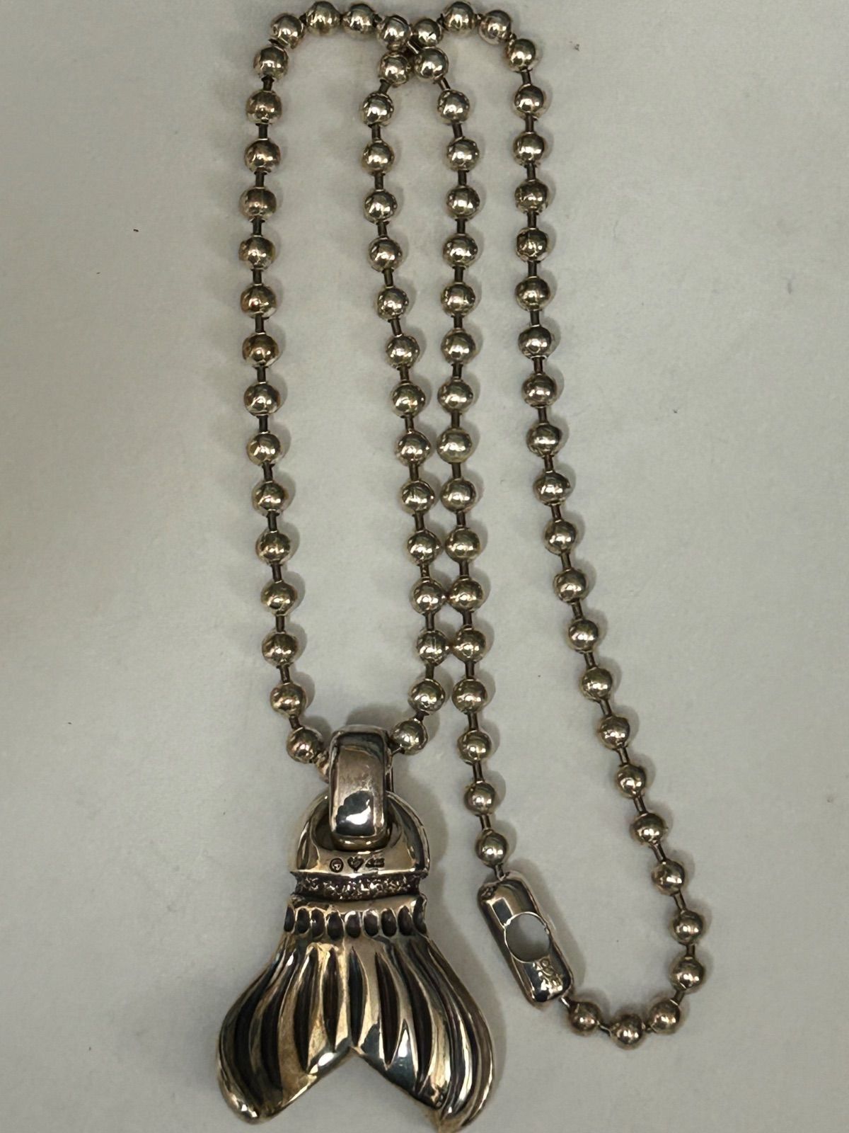 s SILVER925FATチェーンFishtailトップネックレス