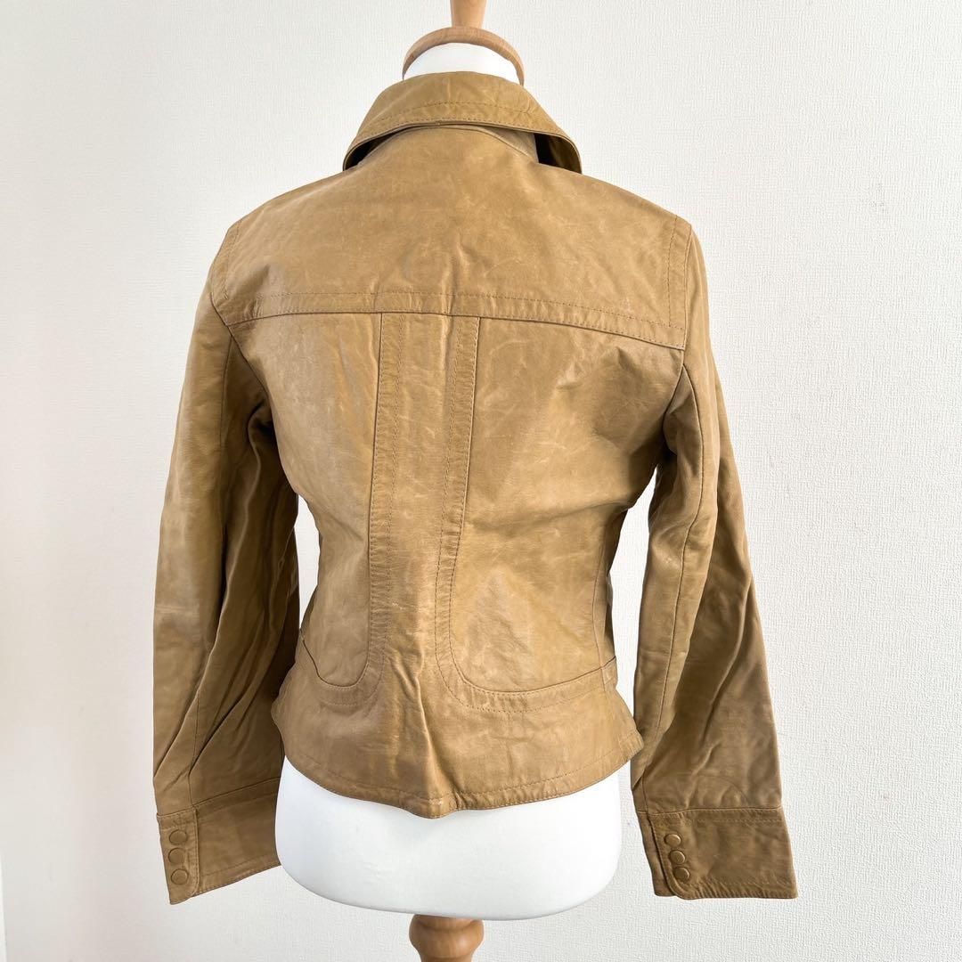 Max Mara マックスマーラ ジャケット ライダース ベージュ 黒タグ L