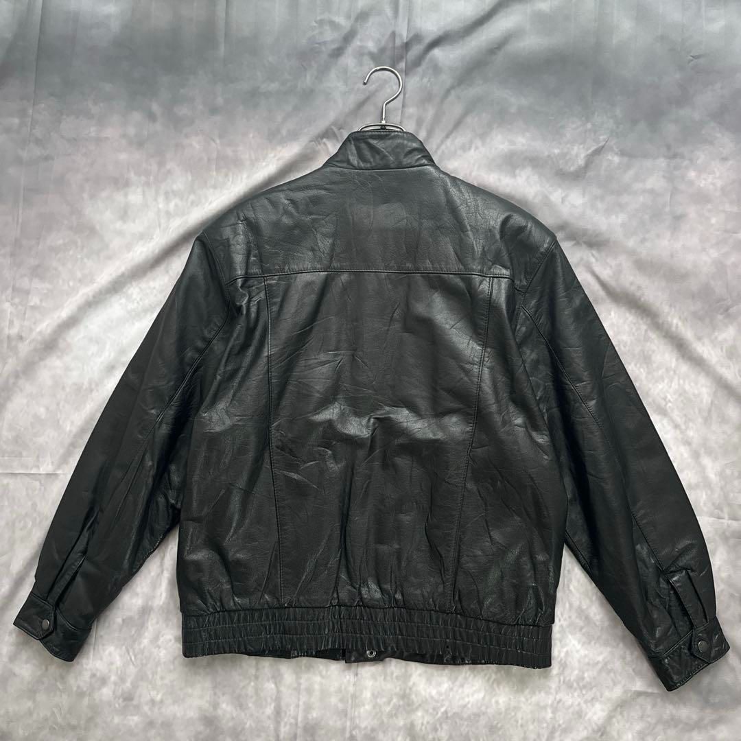 韓国古着　レザーブルゾン　レザージャケット　革ジャン　本革　牛革　　黒　y2k 韓国古着 レザーブルゾン レザージャケット 革ジャン 本革 牛革