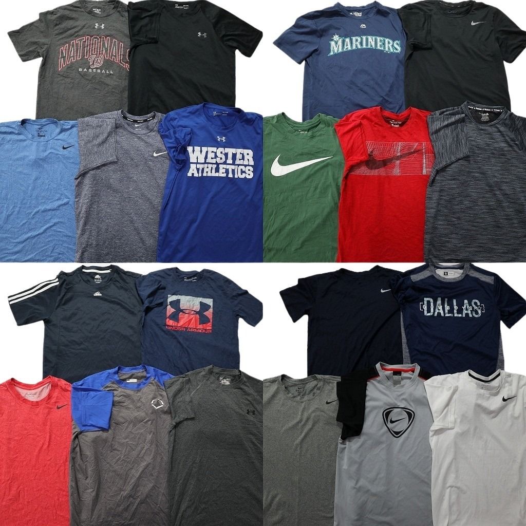 古着卸 ストレッチ素材 半袖Tシャツ 20枚セット メンズ S ナイキ アディダス 古着 NA1389