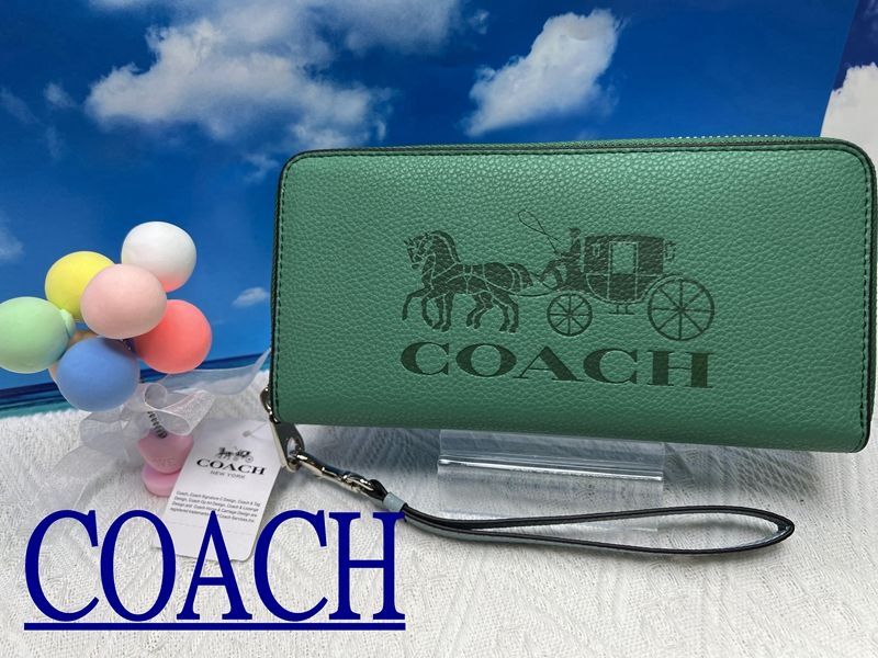 COACH  財布 コーチ 長財布 ホースアンドキャリッジ 馬車 アコーディオン ラウンドファスナー ホワイト プレゼント クリスマス 財布 レディース 新品ファッション C225 14