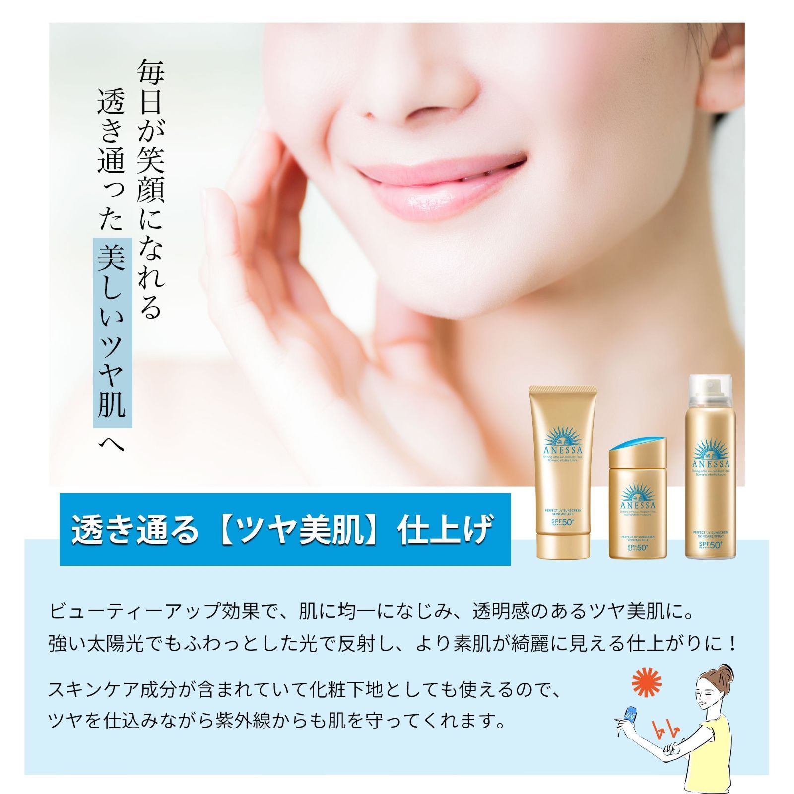 【2024年最新モデル】アネッサ 日焼け止め ６０ml×３個 パーフェクトUV スキンケアミルクN オリジナルタオル付き