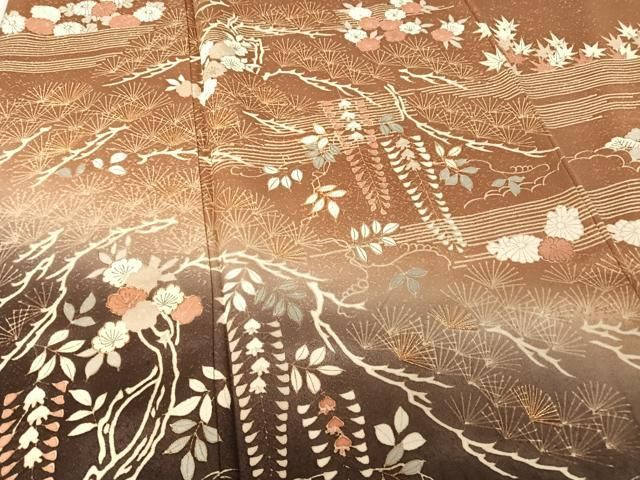 平和屋着物○訪問着 藤花房 暈し染め 金彩 正絹 逸品 AAAV7318zg