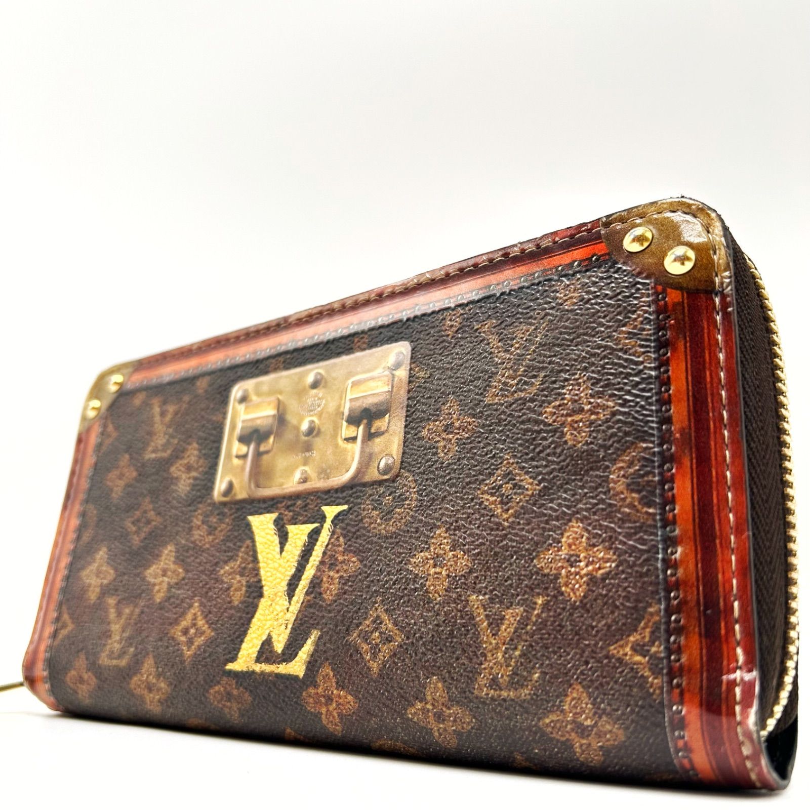 希少 美品 LOUIS VUITTON ルイヴィトン トランクタイム ジッパーウォレット トロンプルイユ 長財布 M52746 ロゴ マロンノワール  ブラウン ブラック ラウンドファスナー モノグラム トランスフォームド メンズ レディース ユニセックス - メルカリ