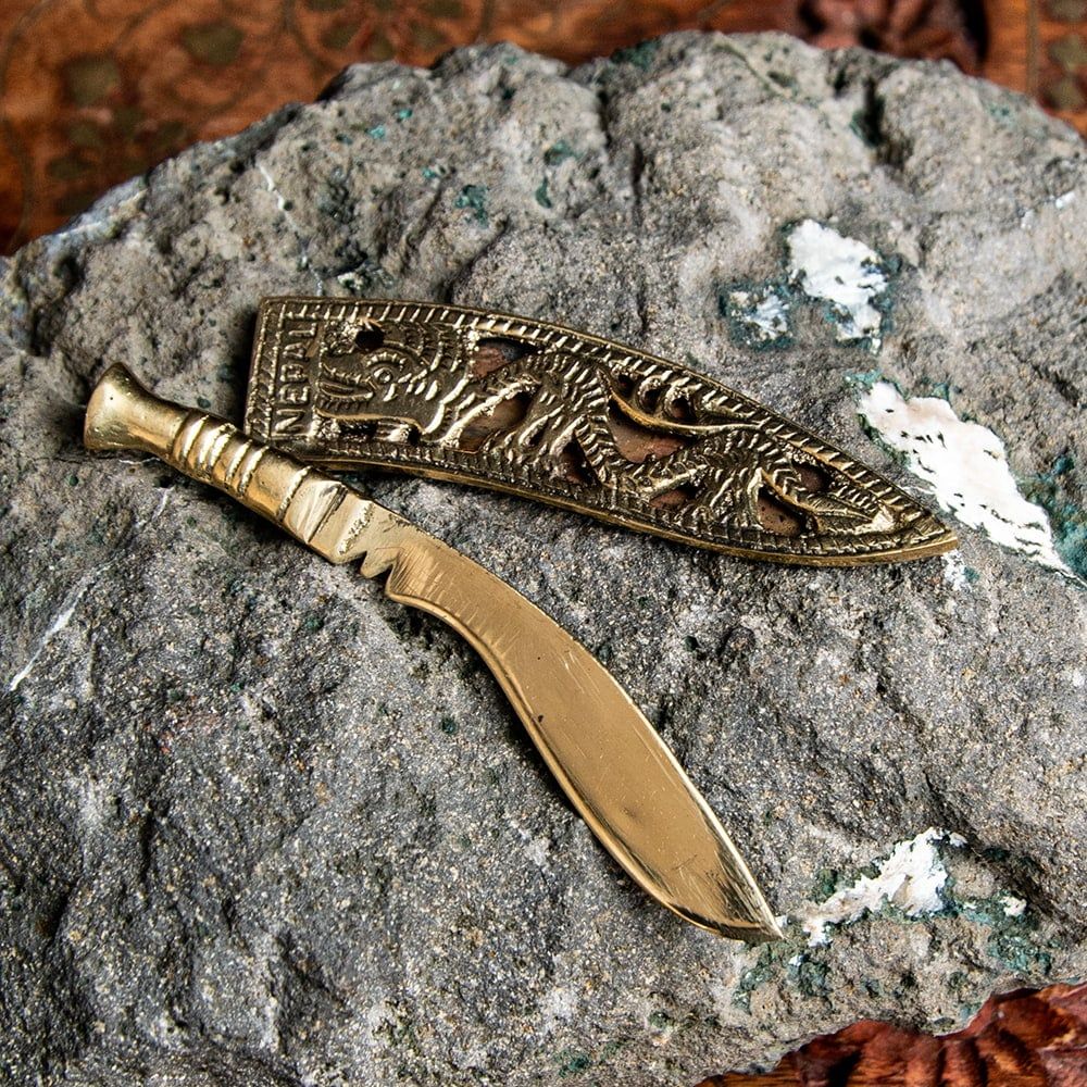 ネパールの ククリナイフ型 ペーパーナイフ レターオープナー 約：10.5cm / アンティーク アンティック ナイフ 