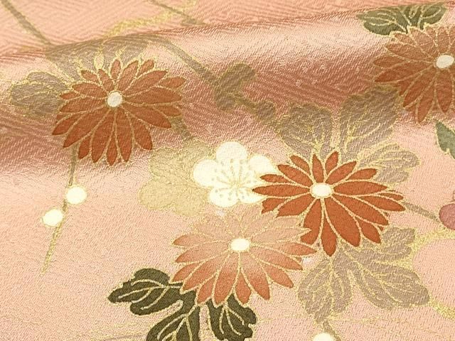 平和屋着物□訪問着 駒刺繍 草花文 菊 暈し染め 金彩 正絹 逸品 未使用  
