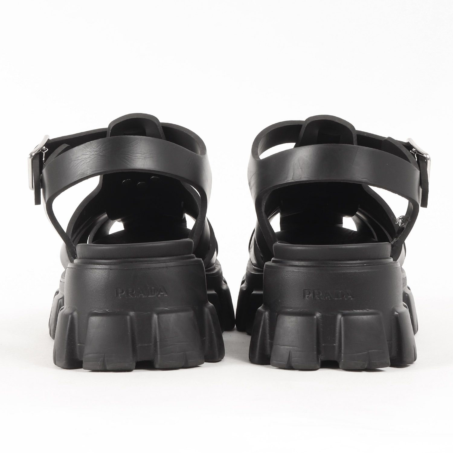 PRADA ブラック サンダル 厚底イタリア製、サイズ6