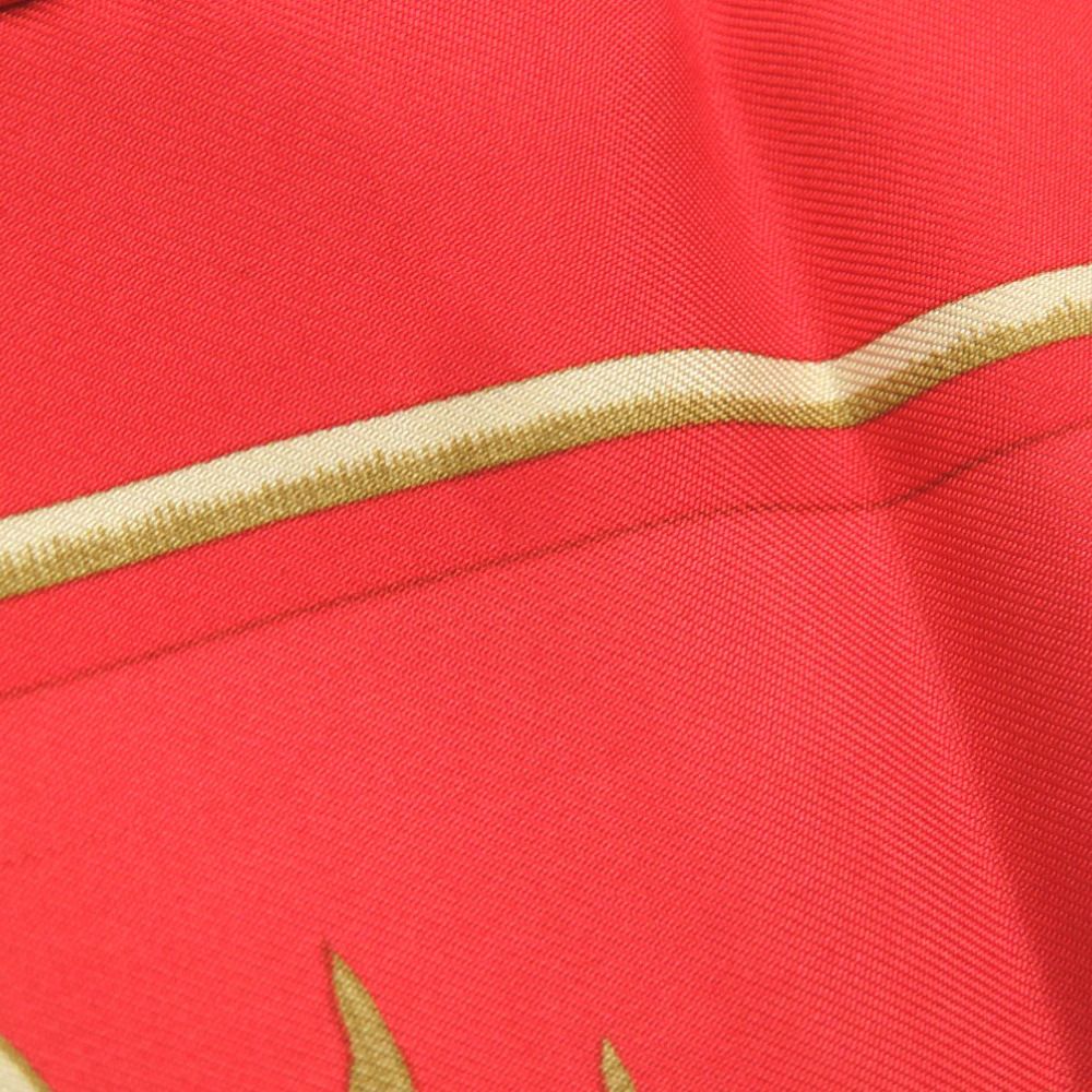 【美品】エルメス／カレ45 プチカレ 王者の虎 レッド ゴールド エルメス カレ45 王者の虎 TIGRE ROYAL プチカレ シルク レッド