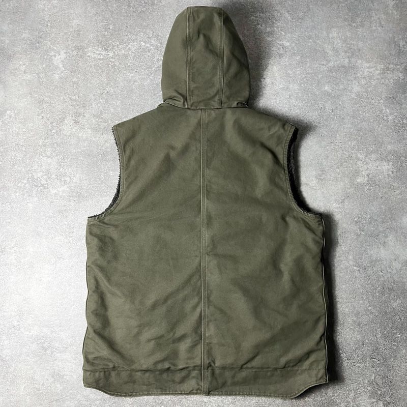や*）様 Carhartt フード付きベスト モスグリーン Carhartt ボア ライナー コットン ダック パーカー ベスト XL