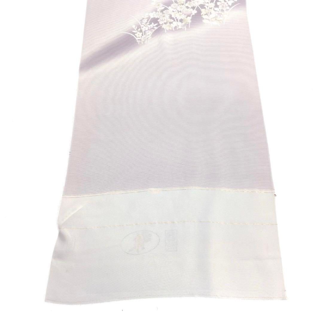 未使用 付け下げ反物 夏用 絽 菊 桔梗 撫子 パープル 着物 053a d 