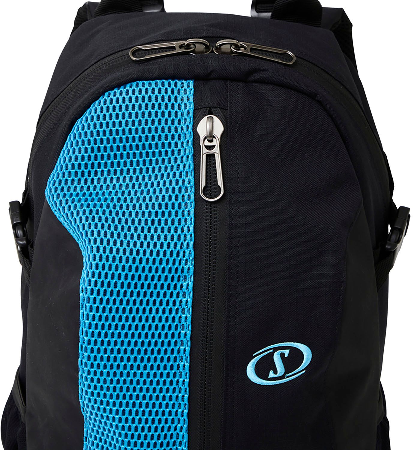 スポルディング バスケット ケイジャー cager ブリーズ シアン バックパック 40-017 CY リュックサック バスケ ボール収納 シューズ収納 大容量 室内球技 通学 部活 運動部 40017 ブラック×シアン