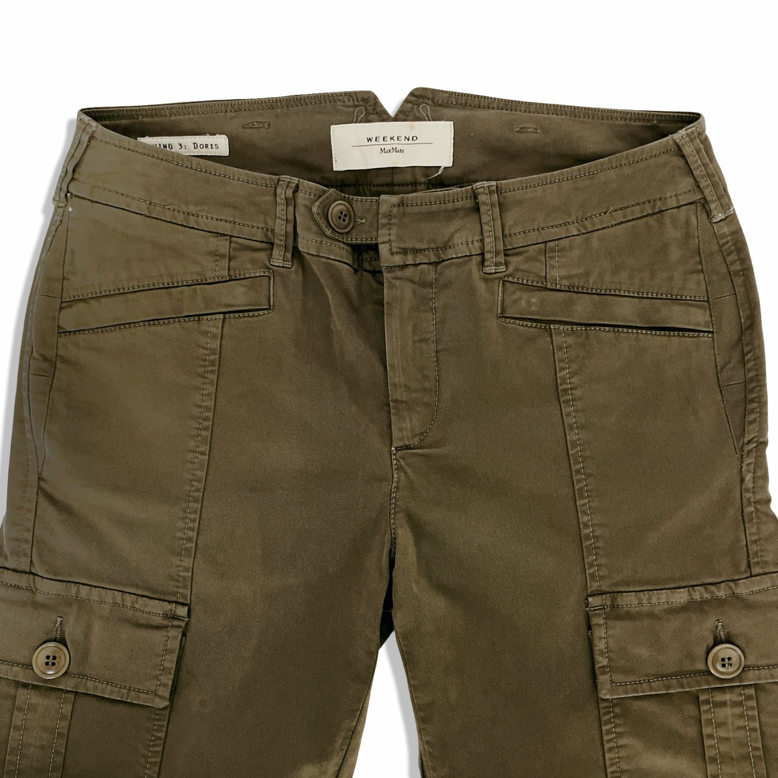 MAXMARA WEEKEND マックスマーラ ウイークエンド CHINO 3 DORIS コットン カーゴパンツ チノパンツ カーキ size 38 レディース