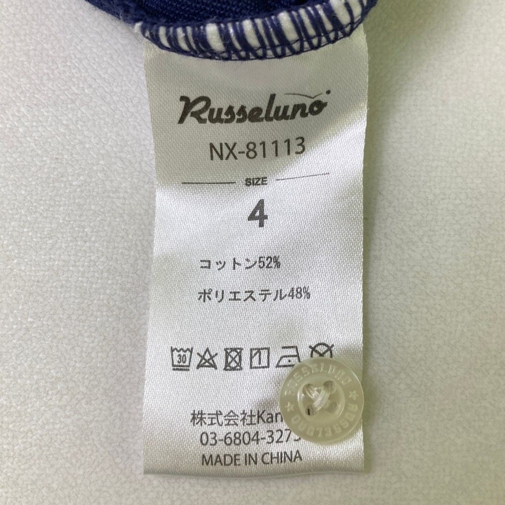 サイズ：4 RUSSELUNO ラッセルノ  半袖ポロシャツ ボタンダウン ルチャ バラ刺繍 ネイビー系 [240101441246] ゴルフウェア メンズ ストスト RUSSELUNO ラッセルノ 半袖ポロシャツ ボタンダウン ルチャ