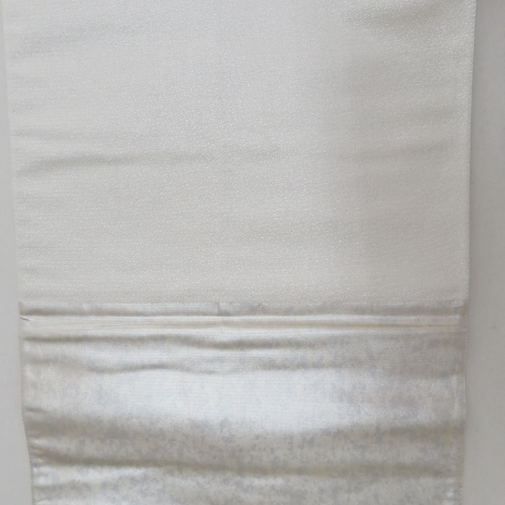袋帯 正絹 銀糸 ホワイトｘシルバー 家紋文様 六通柄 フォーマル 礼装 長さ440cm【中古】 【キモノオフ野々市若松店】 000000059116-01.jpg?size=m&w=