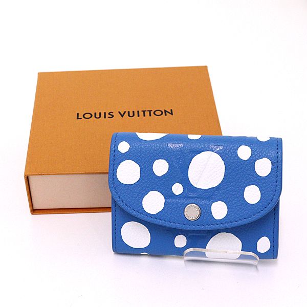ルイヴィトン LOUIS VUITTON 草間彌生財布 M81984 水色 【中古】S