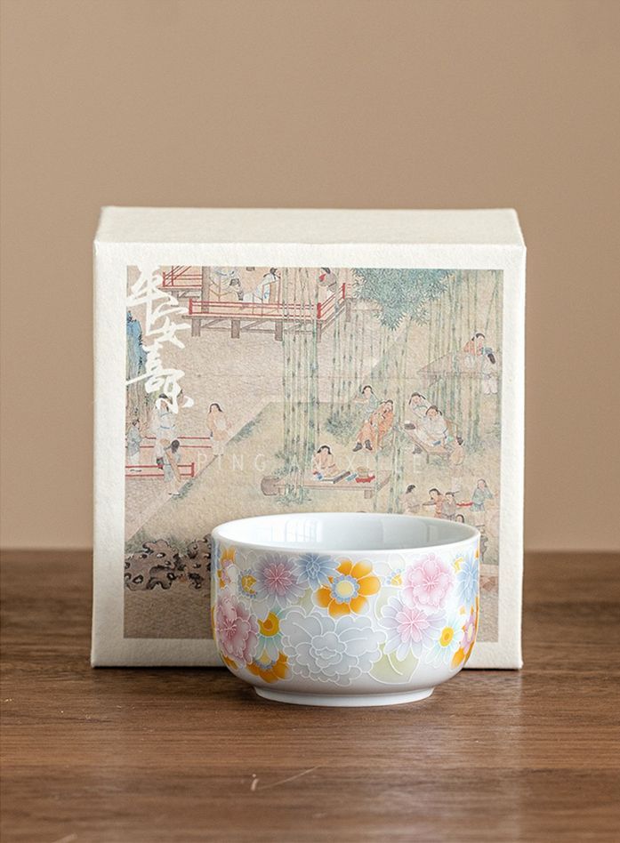 茶器 茶芸 茶杯 品茶杯 湯呑み 功夫茶器 中国茶器 花柄
