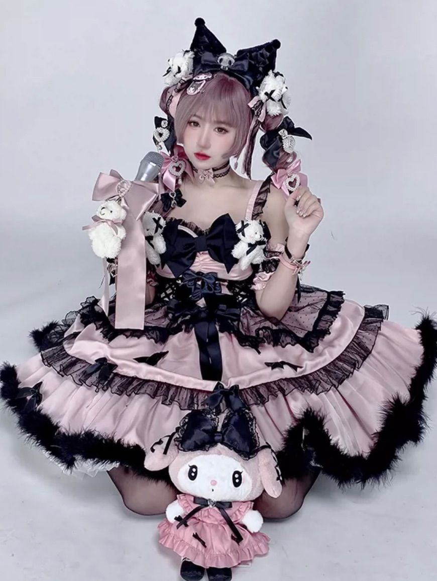 アイドル衣装 ピンク×黒 花柄 オリジナル ハンドメイド コスプレ衣装 地雷系 Amazon.co.jp: 地雷ドレス 黒ピンク アイドル衣装 : おもちゃ