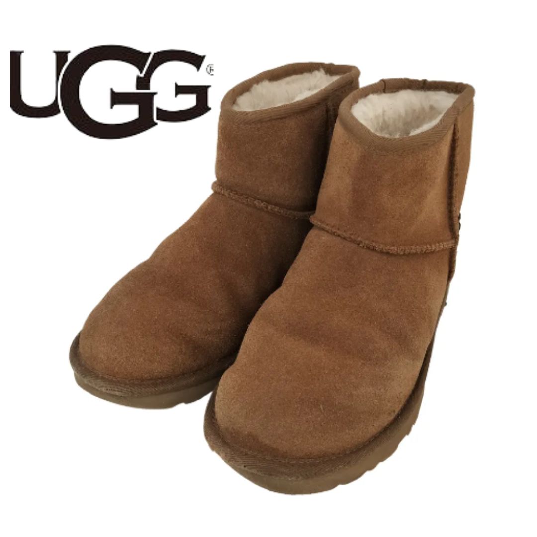 入手困難 アグ UGG クラシックミニデコスエード Classic Mini Deco Suede ムートンブーツ【25.0cm】ブラウン 茶色 25.0cm