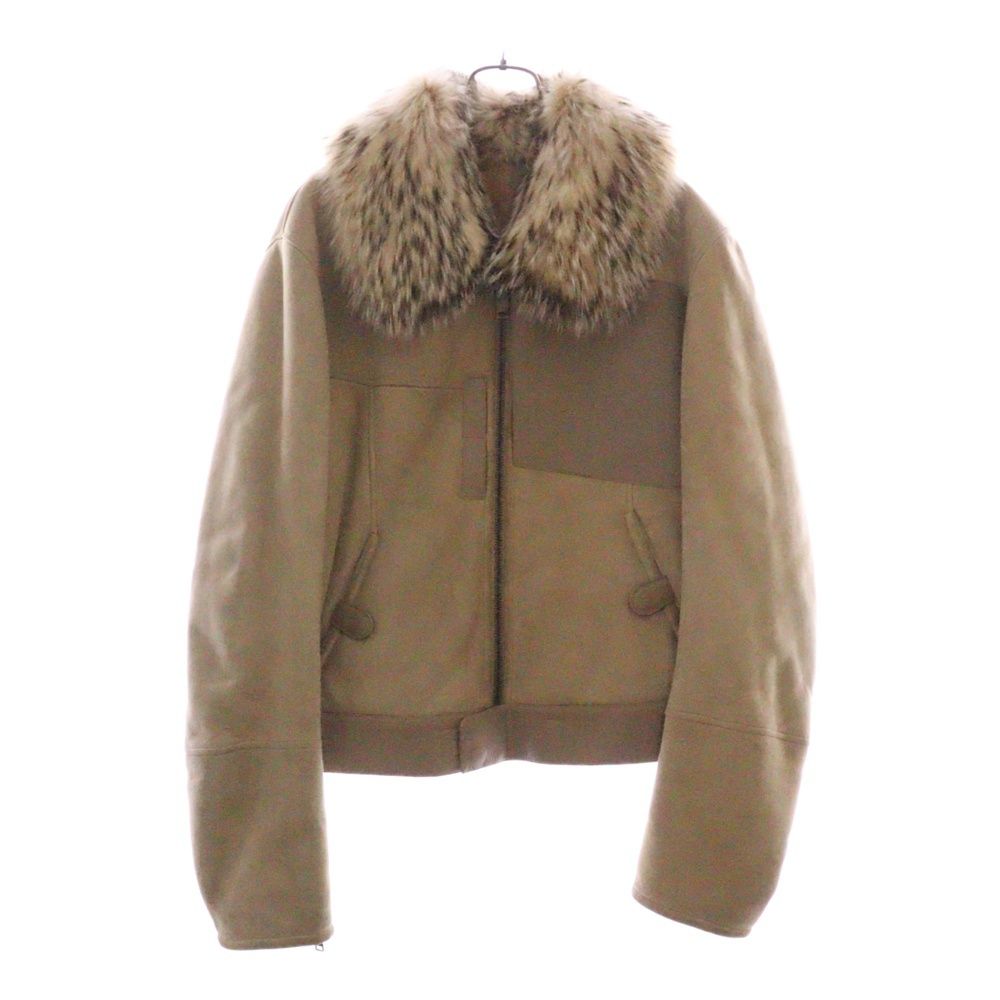 GUCCI グッチ トムフォード期 アナグマファー ボンバー レザー ムートン ジャケット ベージュ 116474 XS022