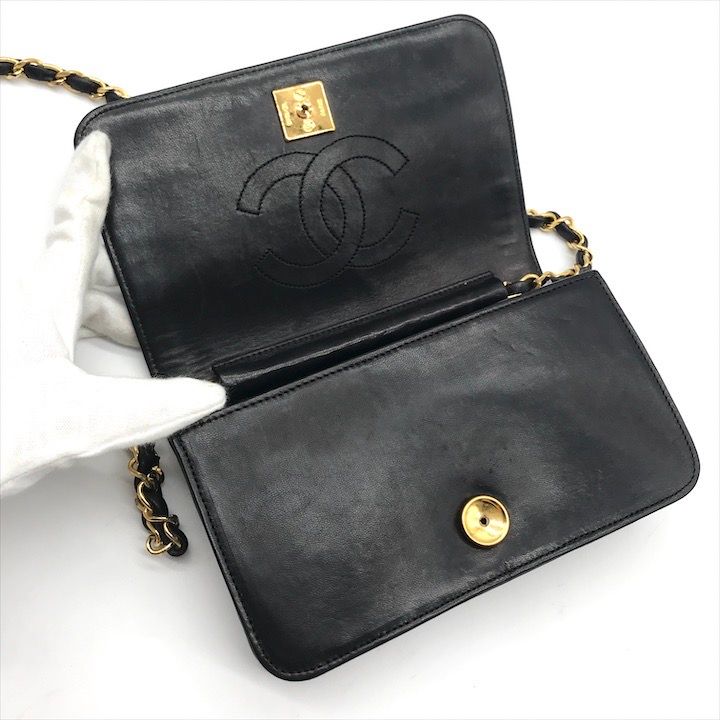 美品 CHANEL シャネル ココマーク ミニマトラッセ レザー プッシュロック チェーン ショルダー レディース バッグ 鞄 ブラック 黒 k5599 CHANEL（シャネル） 【極美品】CHANEL ミニマトラッセ チェーン