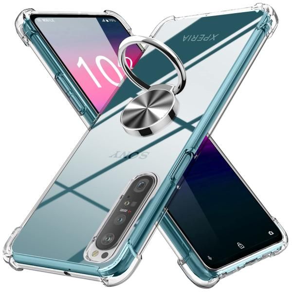 正規品，HOT Xperia 1 III ケース リング 透明 TPU グラデーション色 SO-51B SOG03 ケース 耐衝撃 ソニー エクスペリア 1 iPhoneケース・カバー