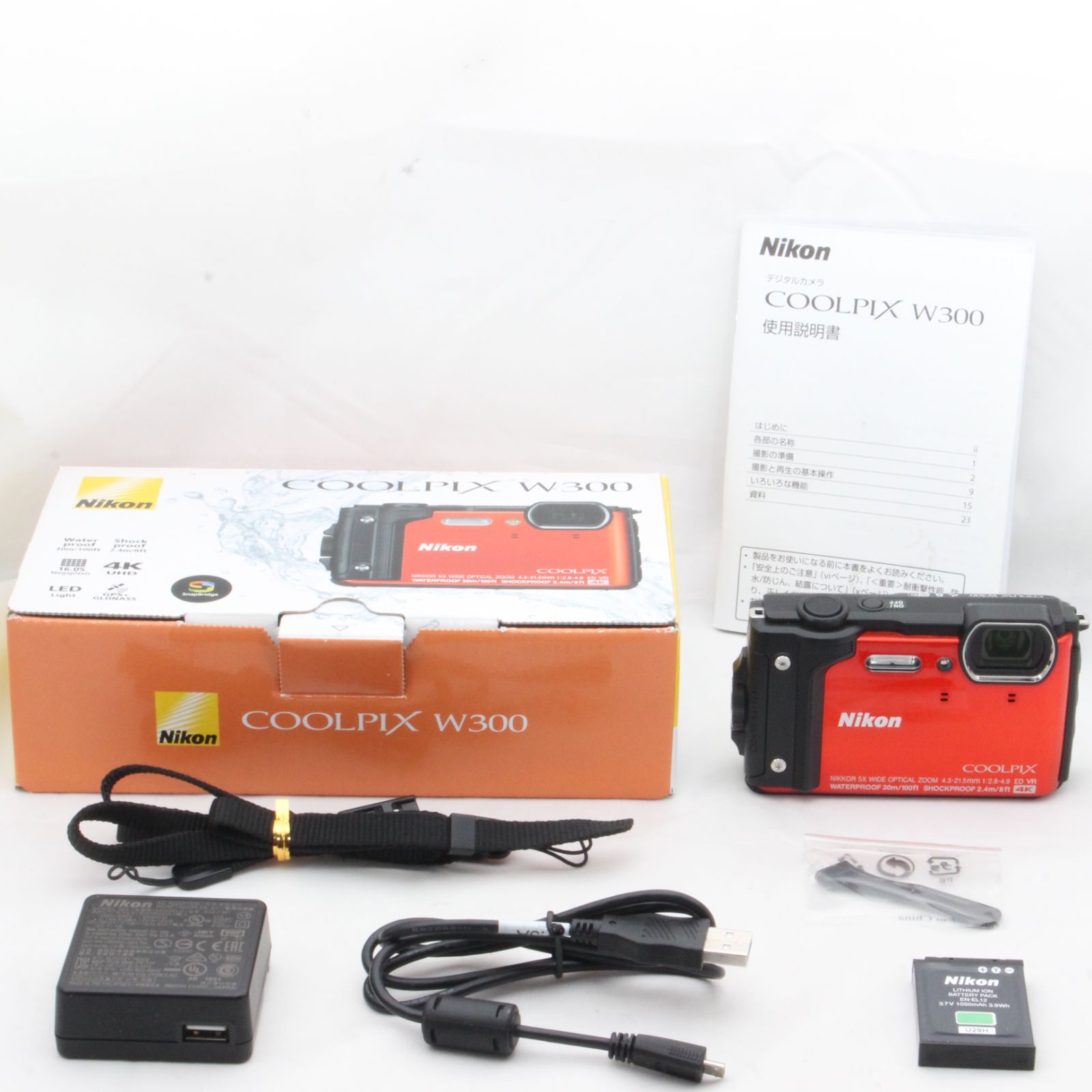 Nikon デジタルカメラ COOLPIX W300 OR オレンジ - M&T Camera【中古