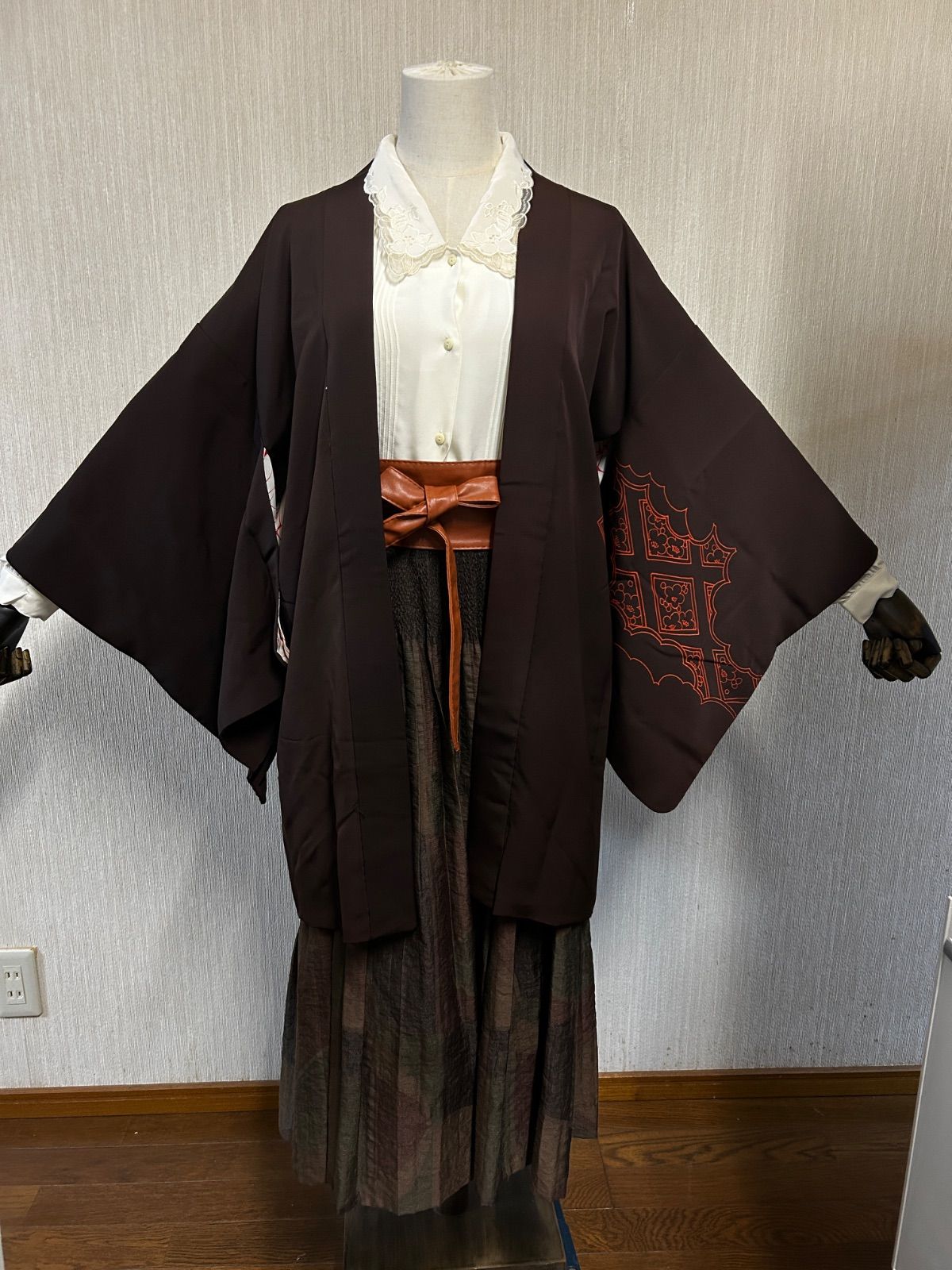 レディース 着物 和洋折衷コーデ 和洋ミックスコーデ ブラウン系 和風