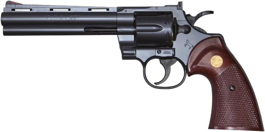 【新品】クラウンモデル ホップアップ エアリボルバー シリーズ No.23 コルト パイソン .357マグナム 6インチ ウッドタイプグリップ 10歳以上エアーソフトガン