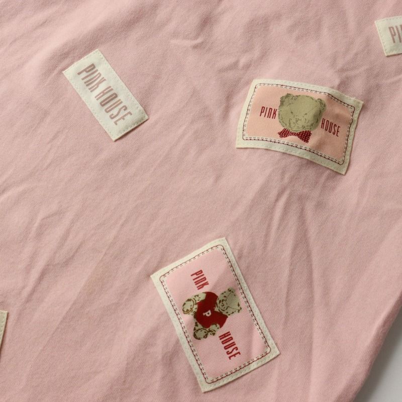 新品未使用ピンクハウスワッペンTシャツ PINK HOUSE tシャツ フラワーネームワッペン使いカットソー