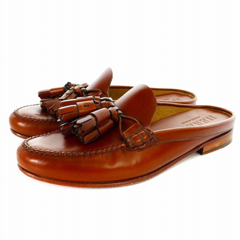 へリュー HEREU フラットシューズ ミュール ローファー レザー