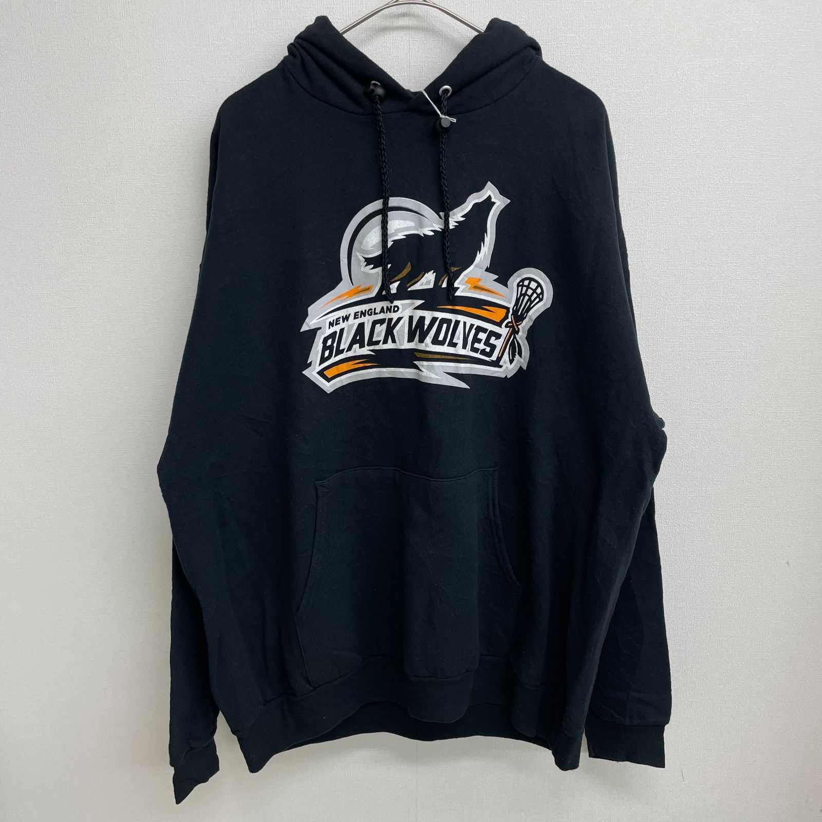 Hanes パーカー ブラック New England Black Wolves ブラックウルフ 狼 