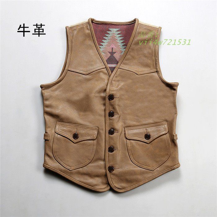 ベスト レザーベスト メンズ 革ベスト 革ジャン 牛革 オシャレ バイクウェア 2025冬 vii 4 w 721531