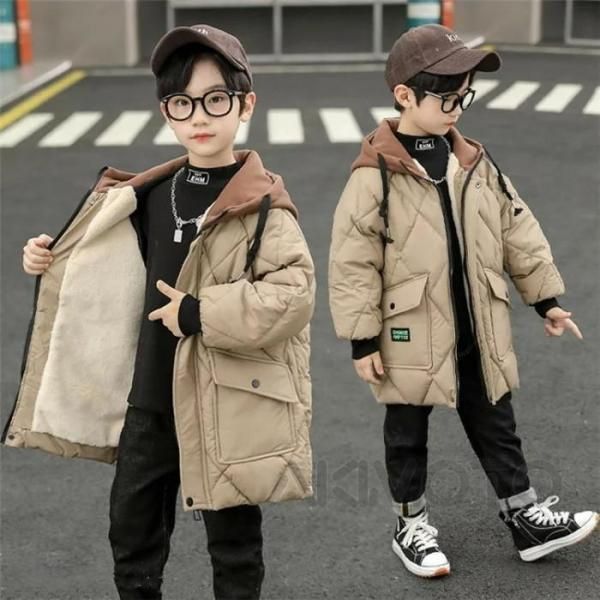 キッズ アウター 男の子 ボア ジャケット キッズ モッズコート 秋冬 防寒 ボアコート ボア コート 裏ボア 中綿 ブルゾン キッズ ジュニア コート 韓国 子供服 男