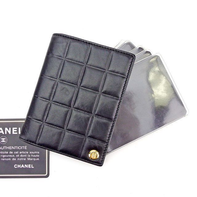 CHANEL シャネル チョコバー カードケース ブラック ゴールドボタン