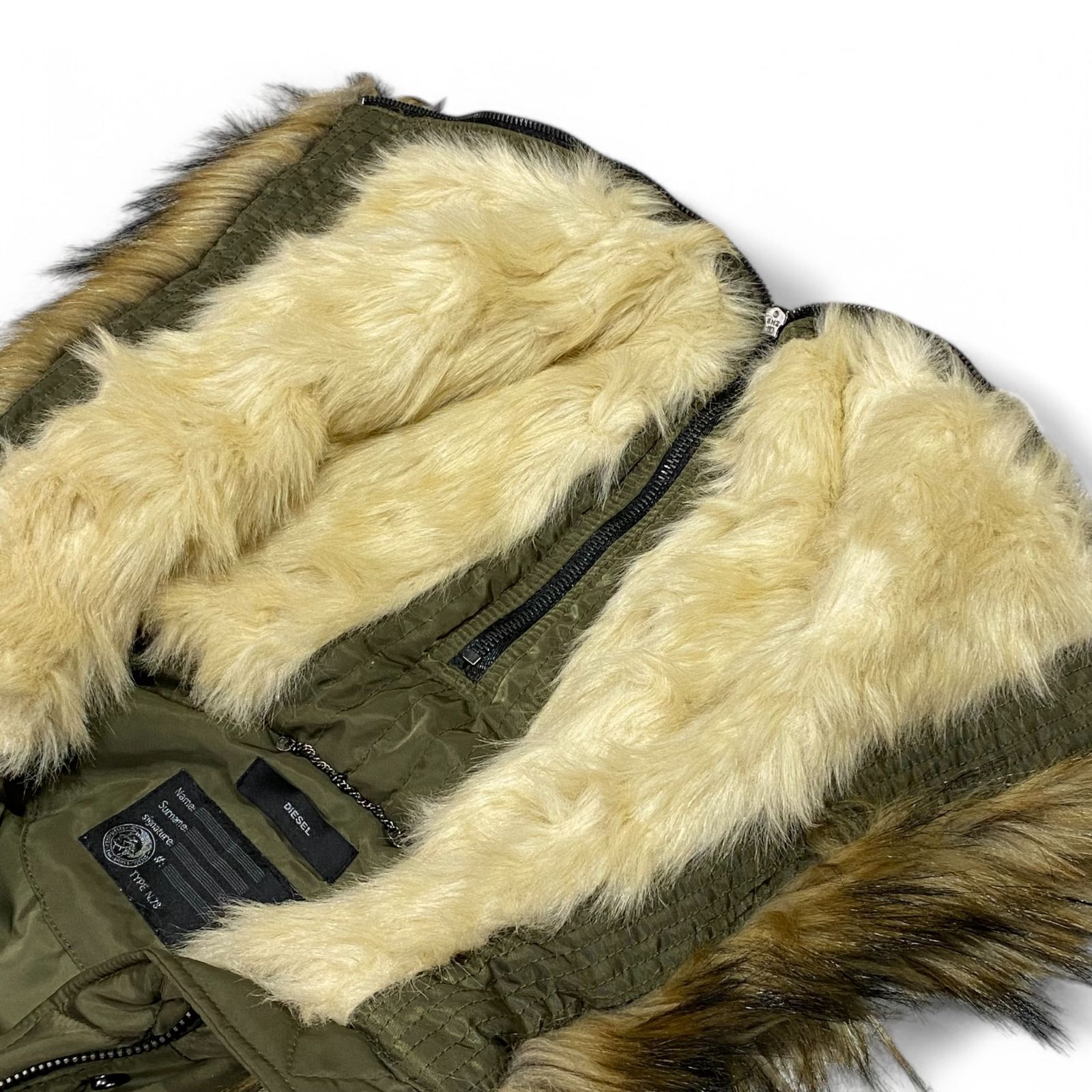 訳アリ】DIESEL ディーゼル TYPE N.78 ミリタリー ファー中綿 コート