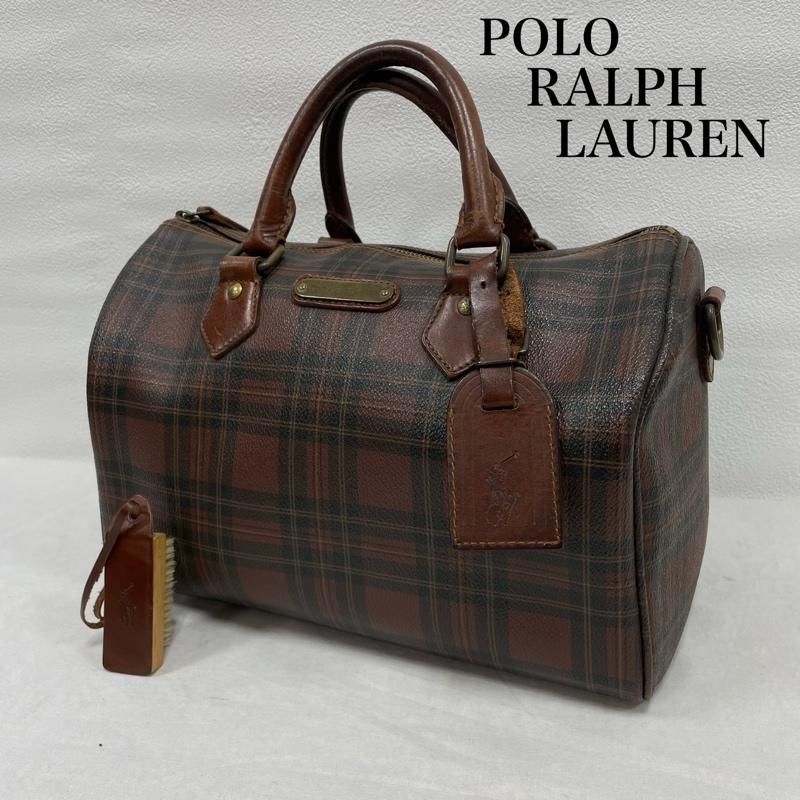 POLO RALPH LAUREN ポロラルフローレン ボストンバッグ ミニ ボストン バッグ チェック ヴィンテージ ブラシ付き