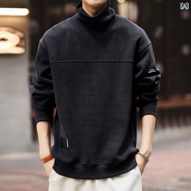 [XL]秋冬 コーデ メンズ  服 シンプル ファッション オシャレ 大人 かっこいい 大きいサイズ ストリート 紳士服  ハイエンド レトロ ハーフ タートルネック シェニール スウェットシャツ コー