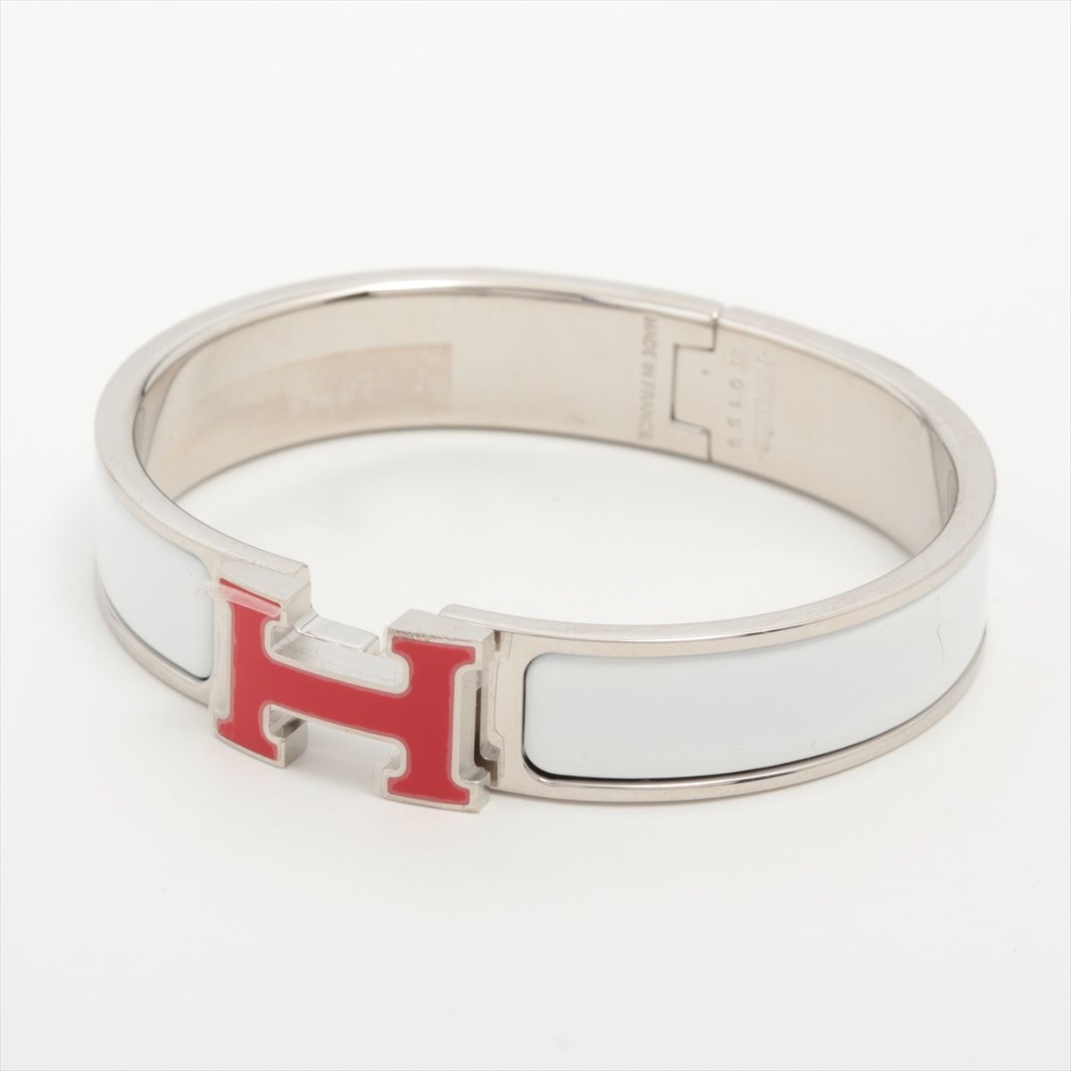 HERMES/エルメス クリッククラック PM ホワイト/レッド/シルバー