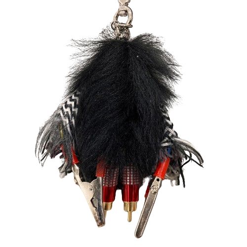 PRADA プラダ 1TR264 ロボット ファー キーホルダー ブラック