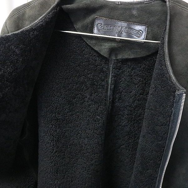 銀座店 クロムハーツ SALE ノーカラー ムートン ジャケット 86031