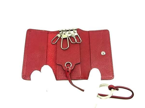 BURBERRY バーバリー キャンバス×レザー チェック柄 4連 キーケース 鍵