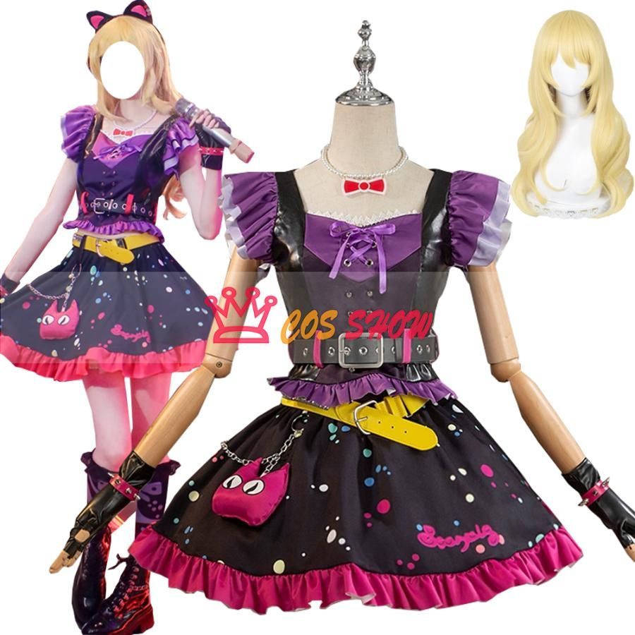 アイカツ 星宮いちご 悪魔ドレス コスプレ衣装 cosplay 仮装 髪飾り付き 日常服 イベント クリスマス ハロウィン ステージ 文化祭 学園祭