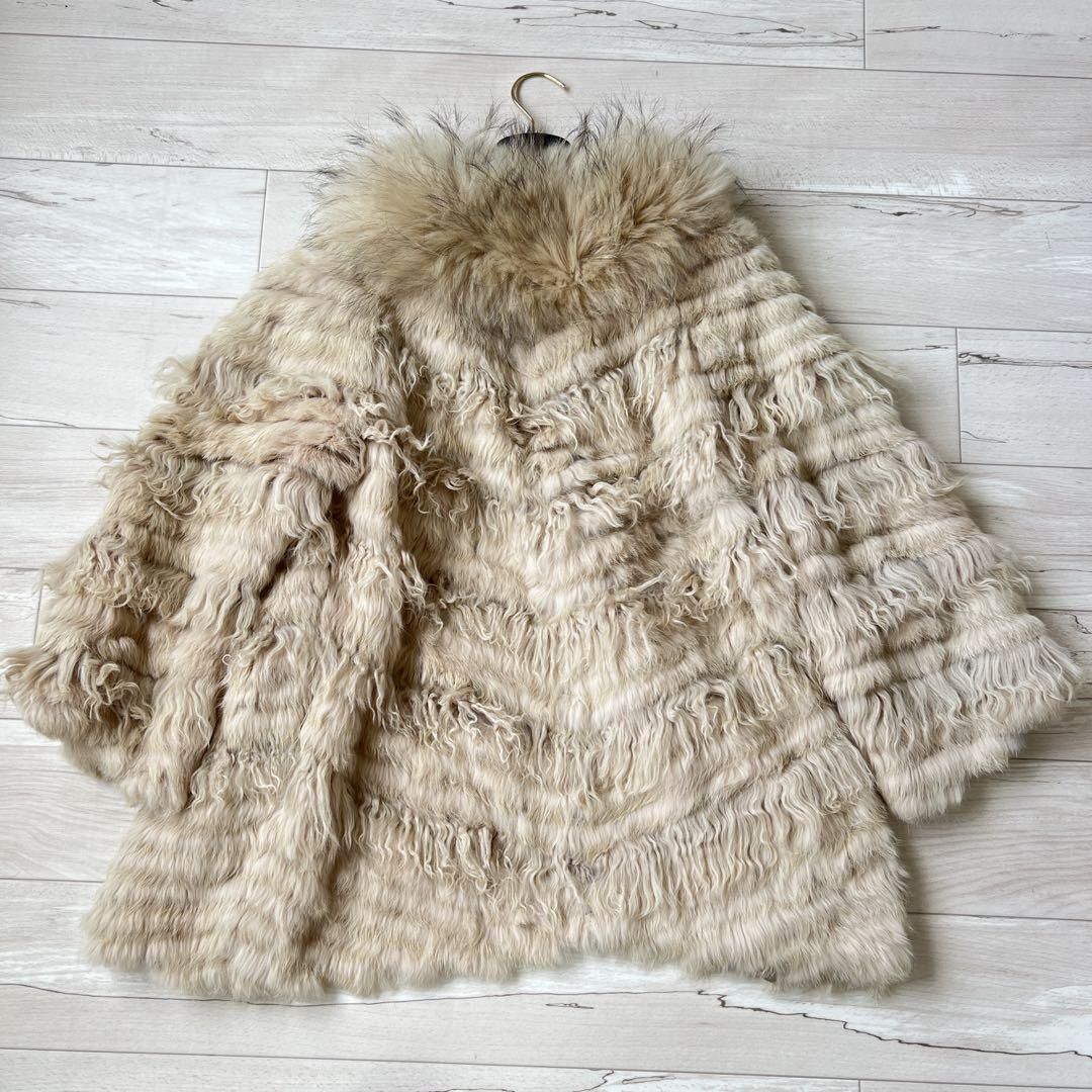 ポンチョ風毛皮コート